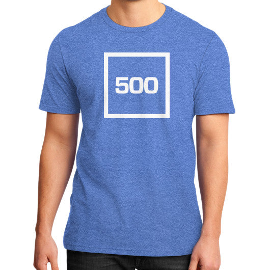 District T-Shirt (on man) Heather blue 500 Startups Idea