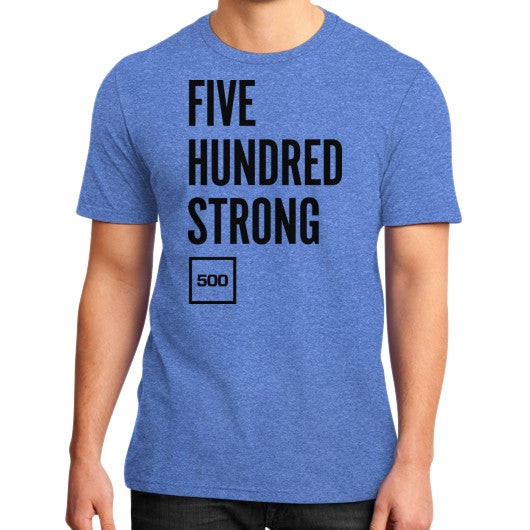 District T-Shirt (on man) Heather blue 500 Startups Idea