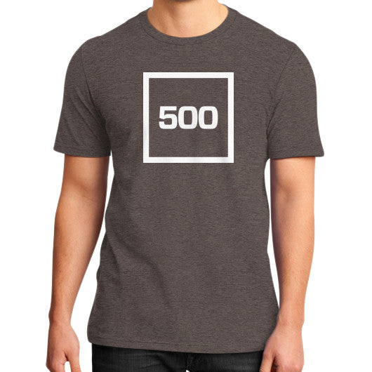 District T-Shirt (on man) Heather brown 500 Startups Idea