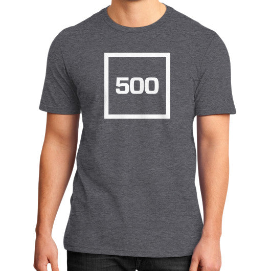 District T-Shirt (on man) Heather charcoal 500 Startups Idea