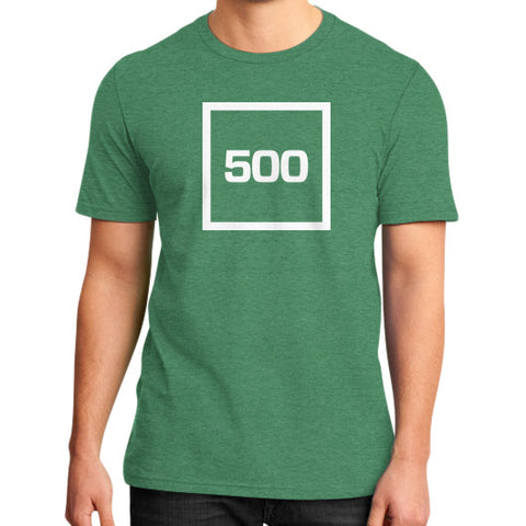 District T-Shirt (on man) Heather green 500 Startups Idea