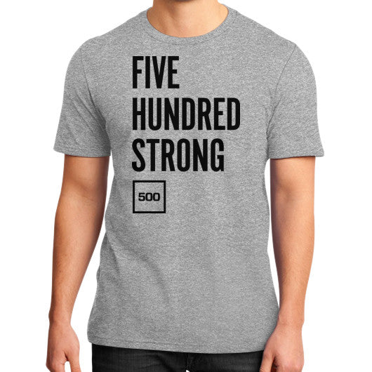 District T-Shirt (on man) Heather grey 500 Startups Idea