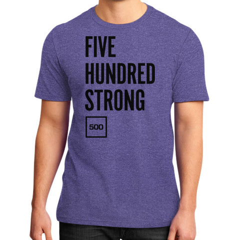 District T-Shirt (on man) Heather purple 500 Startups Idea