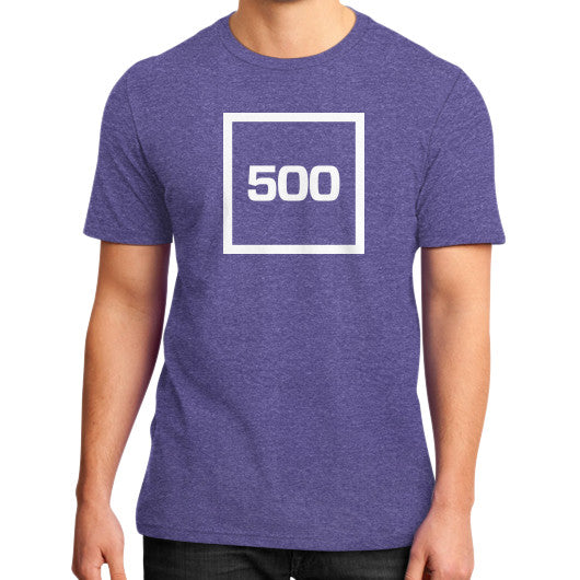 District T-Shirt (on man) Heather purple 500 Startups Idea