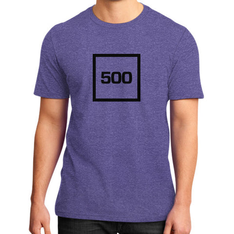 District T-Shirt (on man) Heather purple 500 Startups Idea