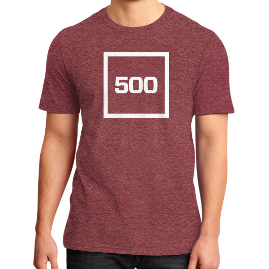 District T-Shirt (on man) Heather red 500 Startups Idea