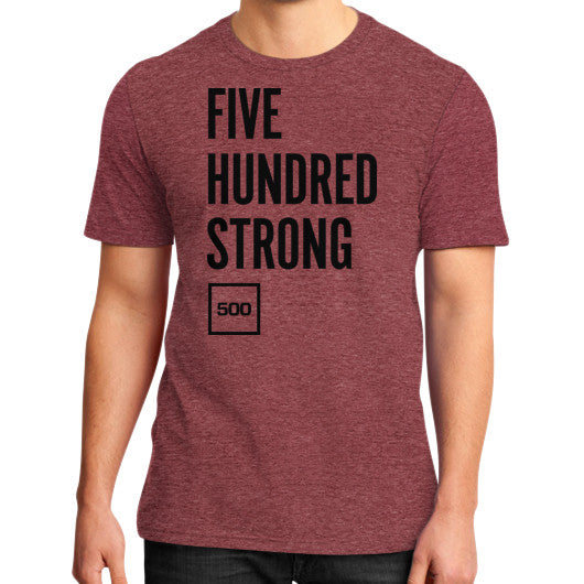 District T-Shirt (on man) Heather red 500 Startups Idea