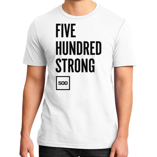 District T-Shirt (on man) White 500 Startups Idea