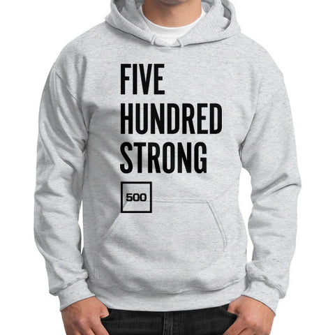 Gildan Hoodie (on man) Ash grey 500 Startups Idea