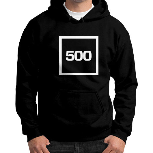 Gildan Hoodie (on man) Black 500 Startups Idea