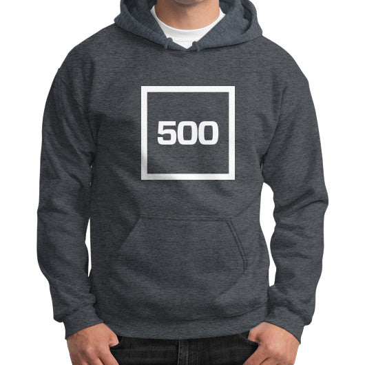 Gildan Hoodie (on man) Dark heather 500 Startups Idea