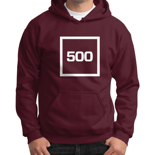 Gildan Hoodie (on man) Maroon 500 Startups Idea