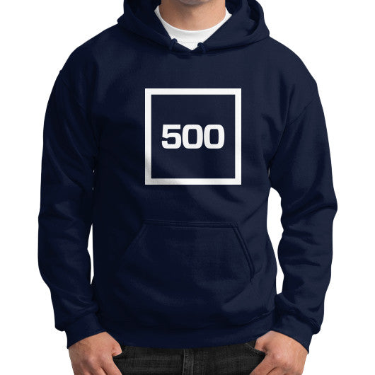 Gildan Hoodie (on man) Navy 500 Startups Idea