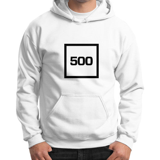 Gildan Hoodie (on man) White 500 Startups Idea