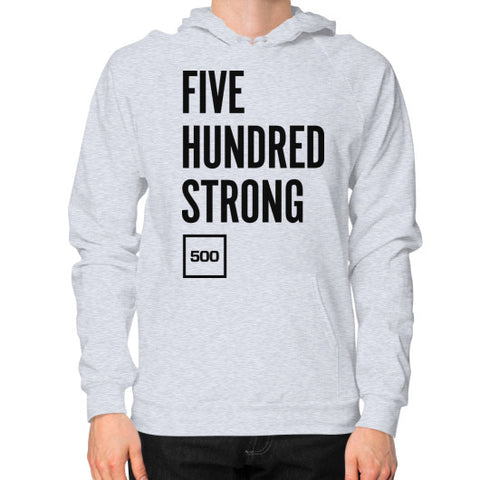 Hoodie (on man) Heather grey 500 Startups Idea