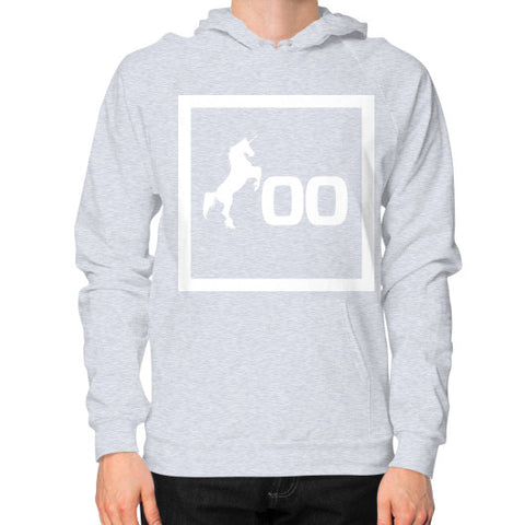 Hoodie (on man) Heather grey 500 Startups Idea