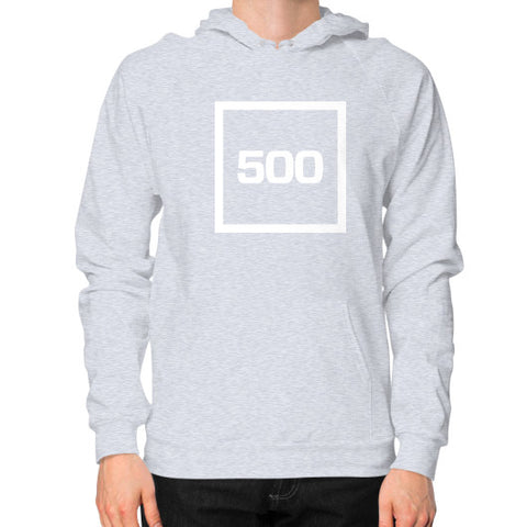 Hoodie (on man) Heather grey 500 Startups Idea