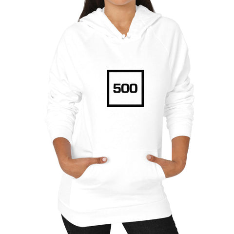 Hoodie (on woman) White 500 Startups Idea