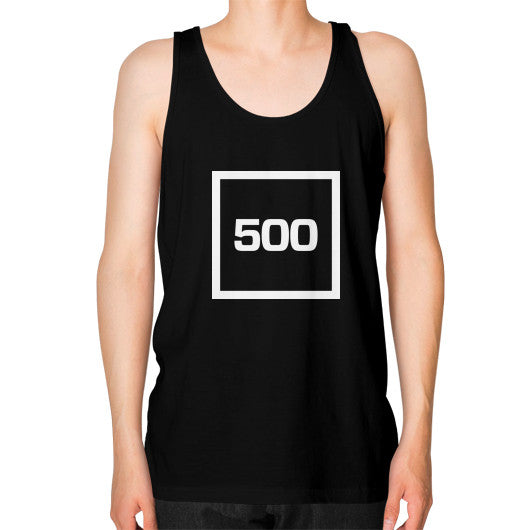 Unisex Fine Jersey Tank (on man) Black 500 Startups Idea