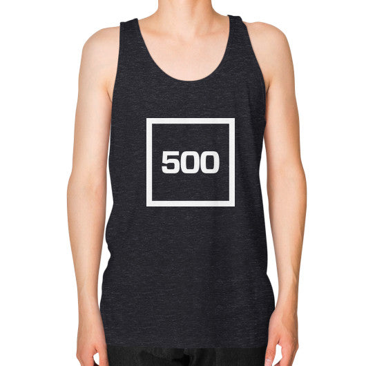 Unisex Fine Jersey Tank (on man) Tri-Blend Black 500 Startups Idea