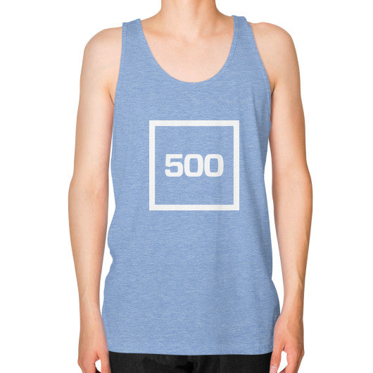 Unisex Fine Jersey Tank (on man) Tri-Blend Blue 500 Startups Idea