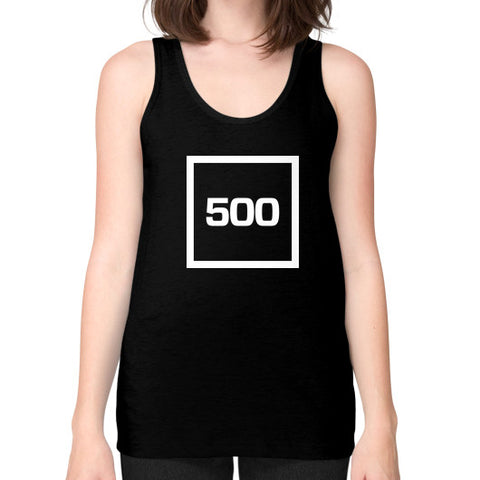 Unisex Fine Jersey Tank (on woman) Black 500 Startups Idea