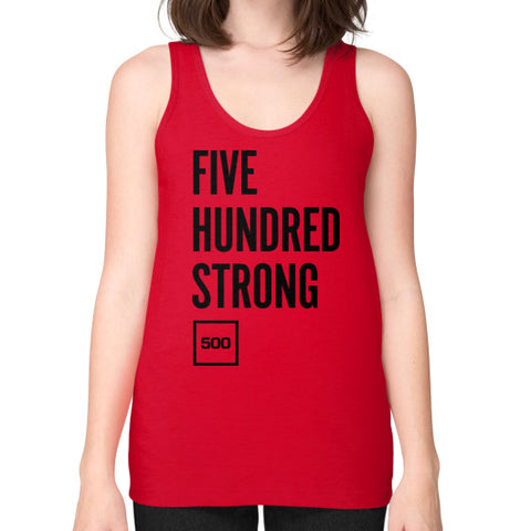 Unisex Fine Jersey Tank (on woman) Red 500 Startups Idea
