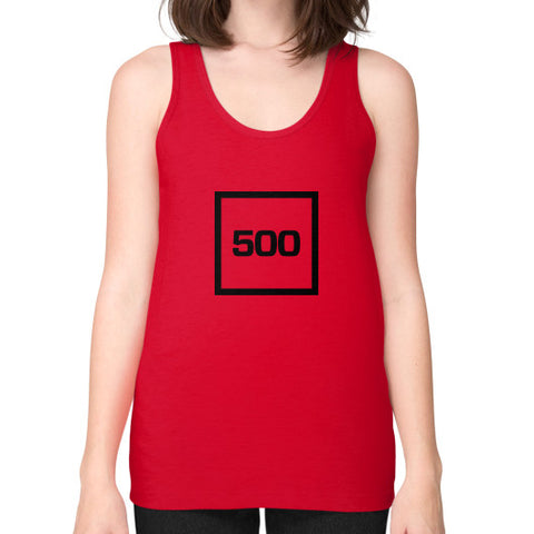 Unisex Fine Jersey Tank (on woman) Red 500 Startups Idea