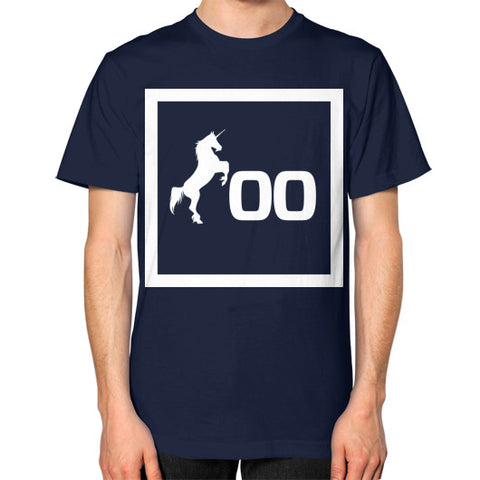 Unisex T-Shirt (on man) Navy 500 Startups Idea
