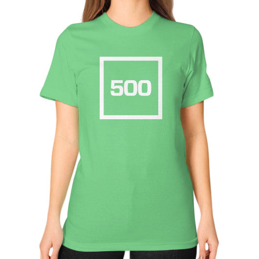 Unisex T-Shirt (on woman) Grass 500 Startups Idea