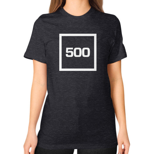 Unisex T-Shirt (on woman) Tri-Blend Black 500 Startups Idea