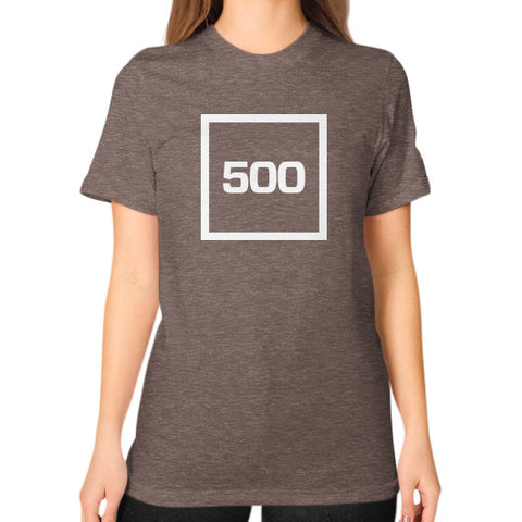 Unisex T-Shirt (on woman) Tri-Blend Coffee 500 Startups Idea