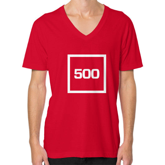 V-Neck (on man) Red 500 Startups Idea