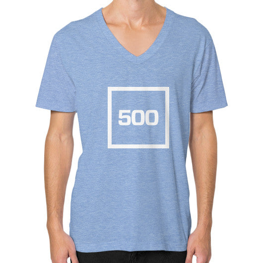 V-Neck (on man) Tri-Blend Blue 500 Startups Idea