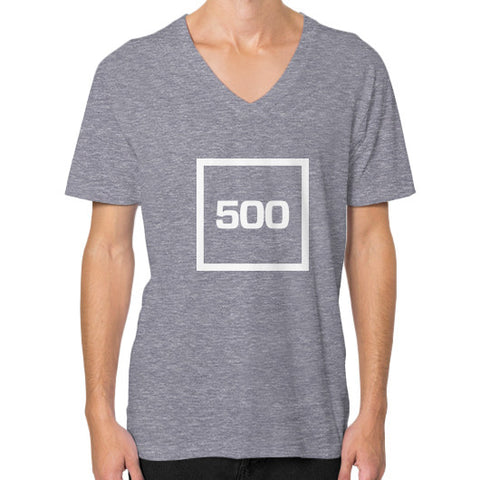 V-Neck (on man) Tri-Blend Grey 500 Startups Idea