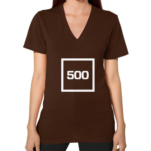 V-Neck (on woman) Brown 500 Startups Idea