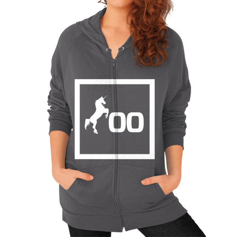 Zip Hoodie (on woman) Asphalt 500 Startups Idea